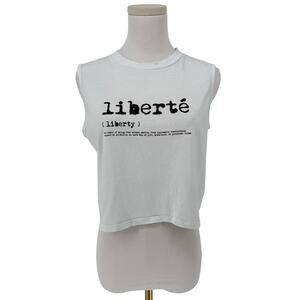 French Connection Y2K VTG Graphic Crop Tank Top Liberty definition Sleeveless M